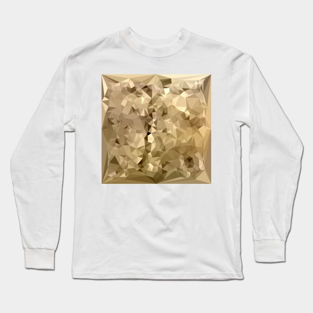 French Beige Abstract Low Polygon Background Long Sleeve T-Shirt by retrovectors